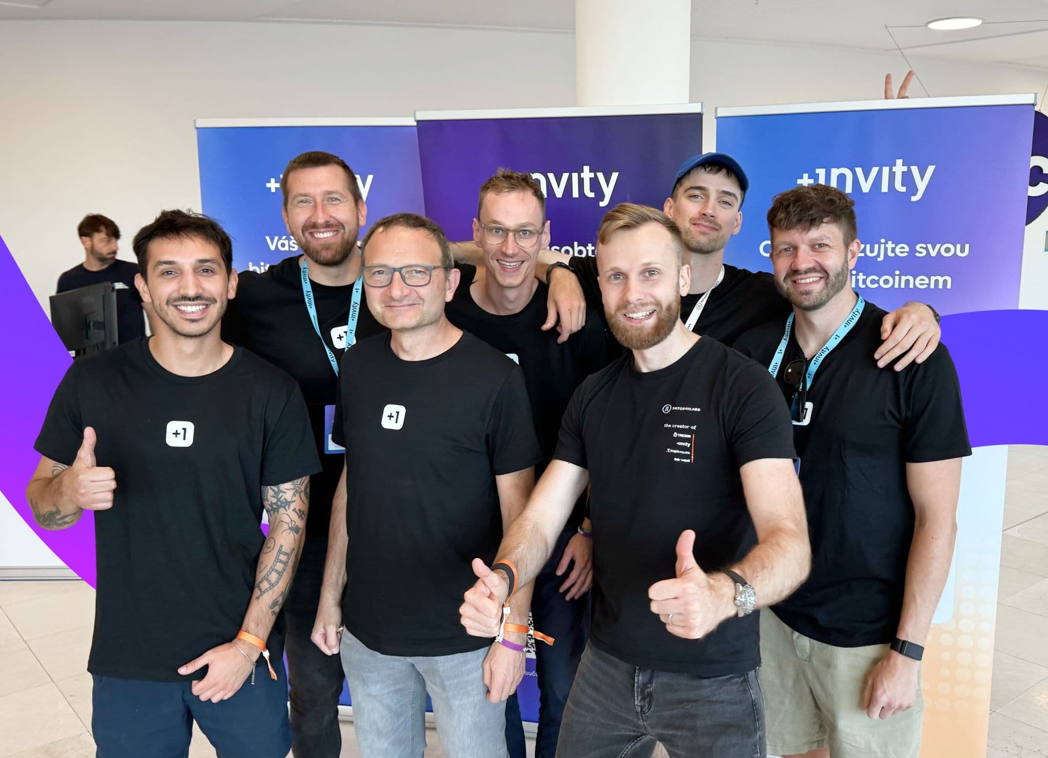 With the Invity team at the ChainCamp booth